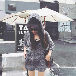 Set: Hooded Zip Jacket + Shorts