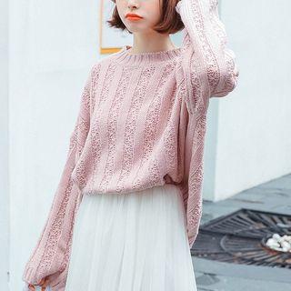 Ribbed Wide-sleeve Sweater