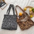 Leopard Print Canvas Shopper Bag