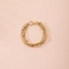 Layered Alloy Bracelet S027 - Gold - One Size