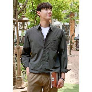 Round-hem Pocket-front Shirt