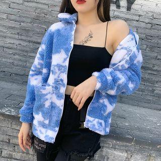 Tie Dye Fleece Zip-up Jacket