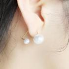 Faux Pearl Triangle Through & Through Earrings