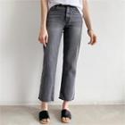 Washed Wide-fit Gray Jeans