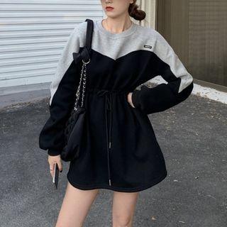 Two-tone Mini Sweatshirt Dress