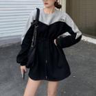 Two-tone Mini Sweatshirt Dress