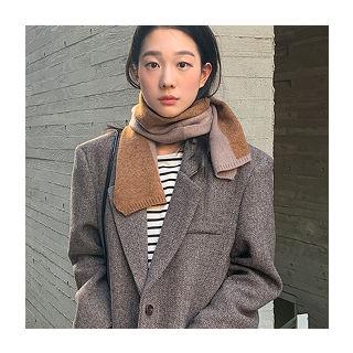 Two-tone Knit Muffler Scarf