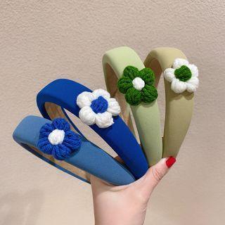 Flower Yarn Face Wash Headband