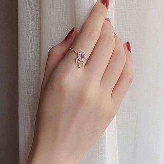 925 Sterling Silver Rhinestone Dream Catcher Ring As Shown In Figure - One Size