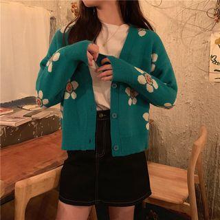 Flower Jacquard Cardigan