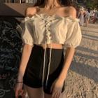 Short-sleeve Blouse / High-waist Shorts