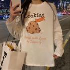Long-sleeve Cookie Print T-shirt