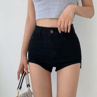 High-waist Slim Fit Denim Shorts