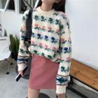 Jacquard Knit Sweater / A-line Skirt