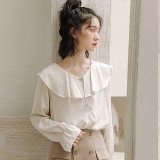 Ruffle Collar Flared-cuff Blouse