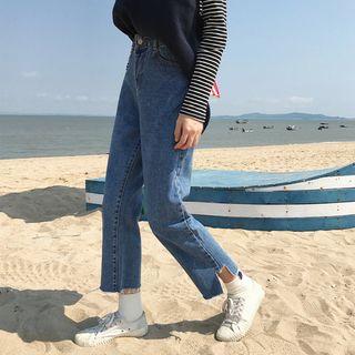 Crop Washed Jeans
