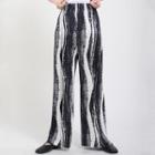 Patterned Straight Fit Pants Black - One Size