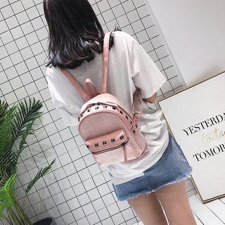 Studded Straw Backpack