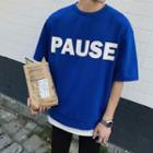 Mock Two-piece Lettering Short-sleeve T-shirt