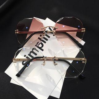 Diamond Cutting Rimless Sunglasses