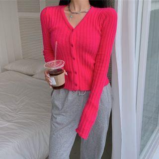 Set: V-neck Cardigan + Leopard Print Pants