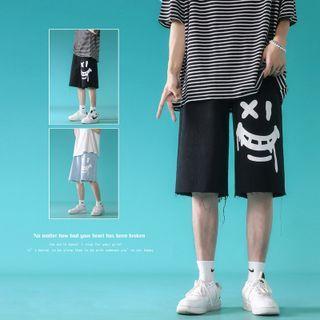 Graffiti Print Wide-leg Shorts