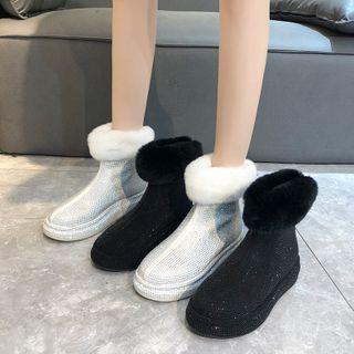 Rhinestone Platform Short Snow Boots