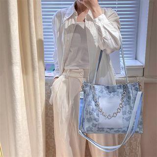 Floral Chain Canvas Shoulder Bag