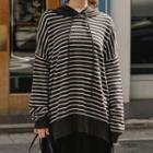 Striped Oversize Knit Hoodie