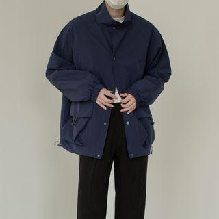 Pocket Detail Drawstring Jacket