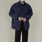 Pocket Detail Drawstring Jacket