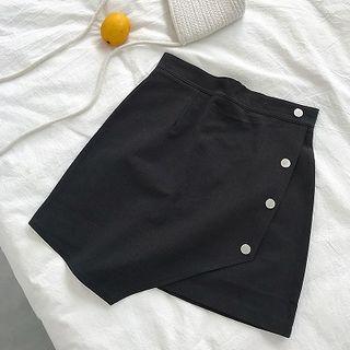 Asymmetric Single-breasted Skirt