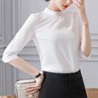 Elbow-sleeve Blouse / Dress Pants / Set