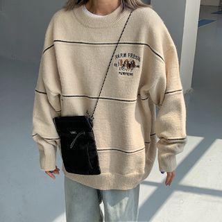 Puppy Embroidery Sweater