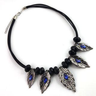 Rhinestone Leaf Choker As Shown In Figure - One Size