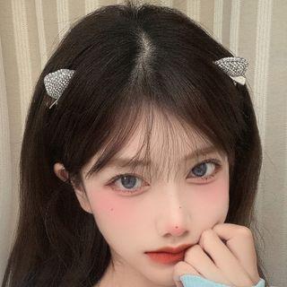 Rhinestone Cat Ear Headband / Hair Clip Set