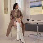 Reversible Double-breasted Checked Sherpa-fleece Coat Beige - One Size