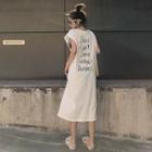 Sleeveless Lettering Midi T-shirt Dress