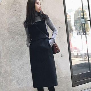Set: Knit Top + Jumper Midi Dress