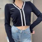 Long-sleeve Cropped Zipped Top