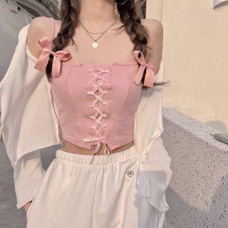 Ribbon Lace-up Camisole Top