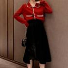 Polo Collar Knit Top / Skirt / Set