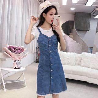Spaghetti Strap Denim Jumper Dress