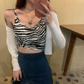 Zebra Printed Camisole As Shown In Figure - One Size