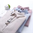 Long-sleeve Rabbit Embroidery Stripe Shirt