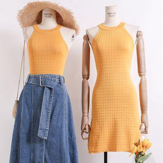Lightweight Embossed Halter Knit Top / Dress
