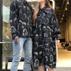 Couple Matching Printed Shirt Dress / Long Sleeve Shirt