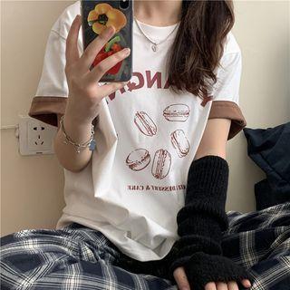 Contrast Panel Print T-shirt