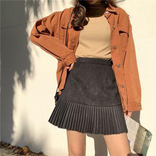 A-line Accordion Pleat Mini Skirt