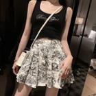 Mini Printed Pleated Skirt